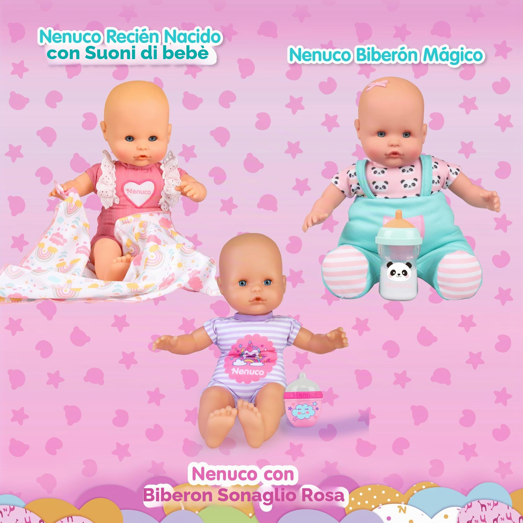 Nenuco Bebè con suoni bambola morbida con copertina