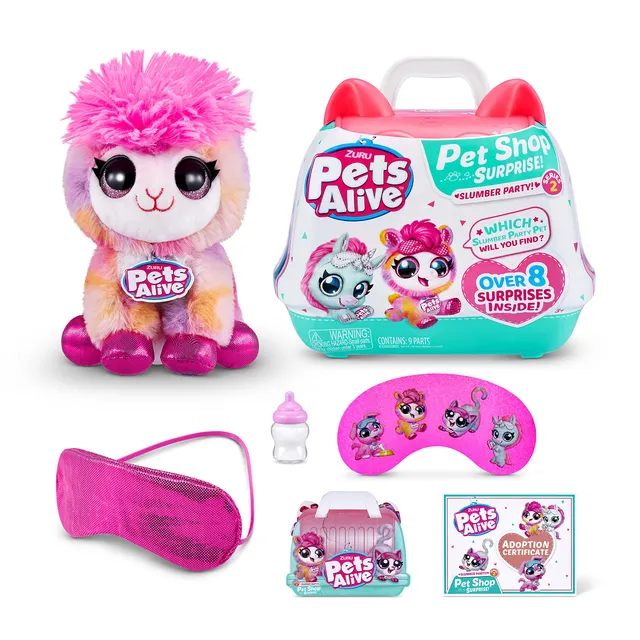 Pets Alive Pet Shop Surprise Lama Serie 2 peluche parla e ripeti