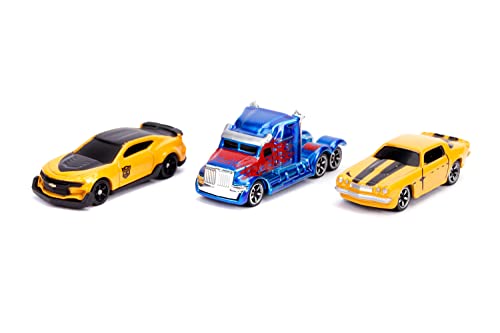 Jada Nano Transformers set 3 auto die-cast Bumblebee Optimus 4cm