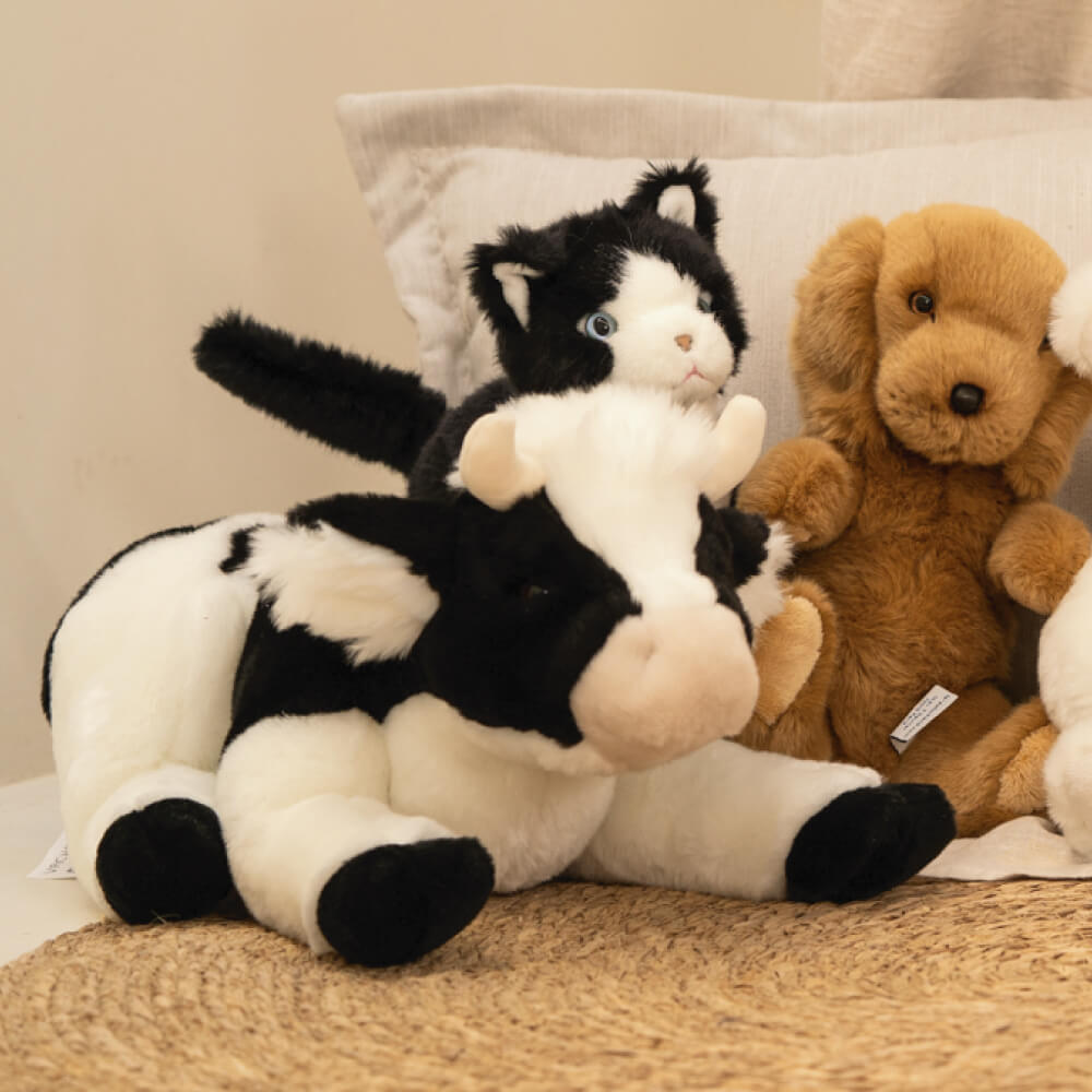 La Pelucherie Countryside Colette peluche mucca 55 cm bianco