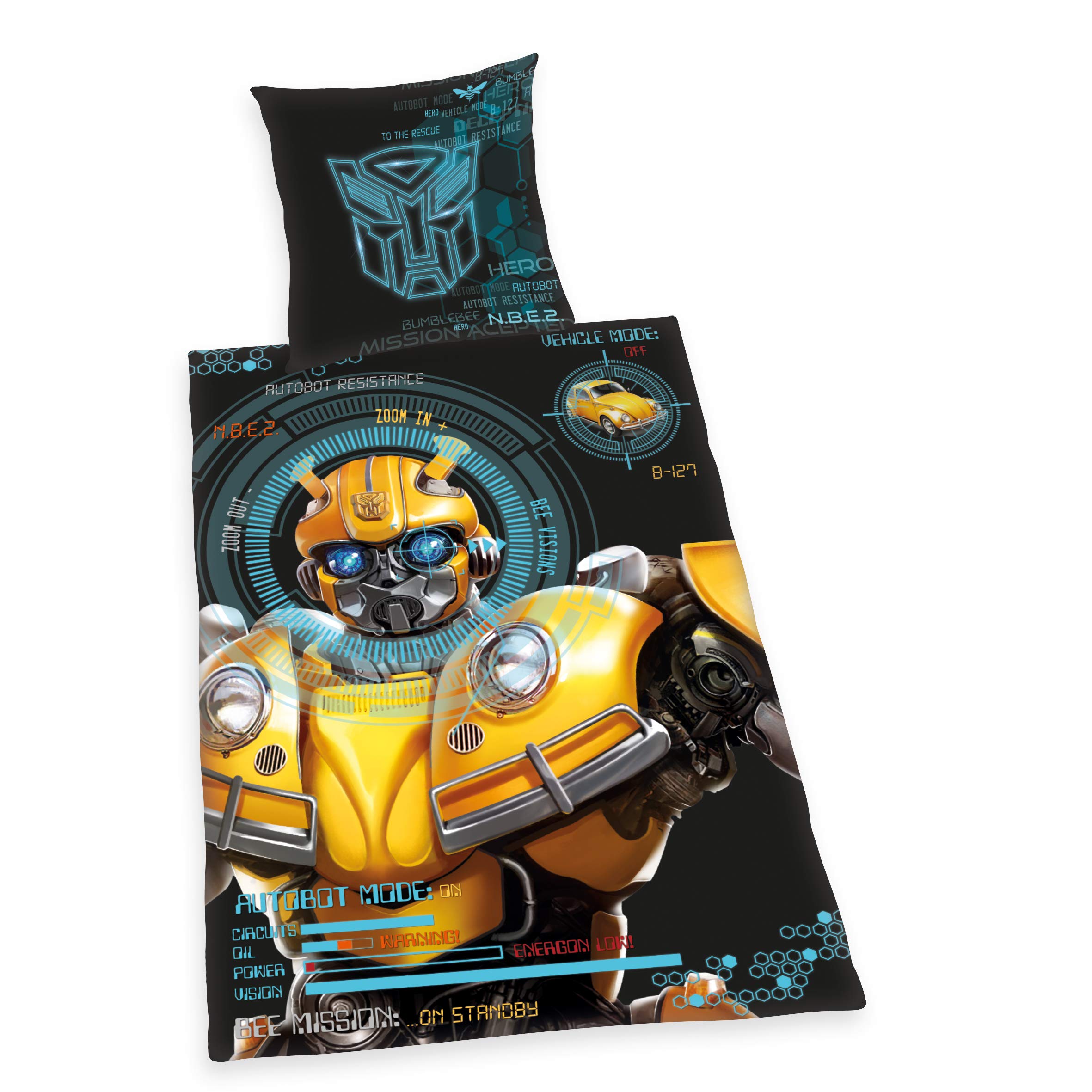 Transformers Bumblebee set biancheria letto 135x200 cotone