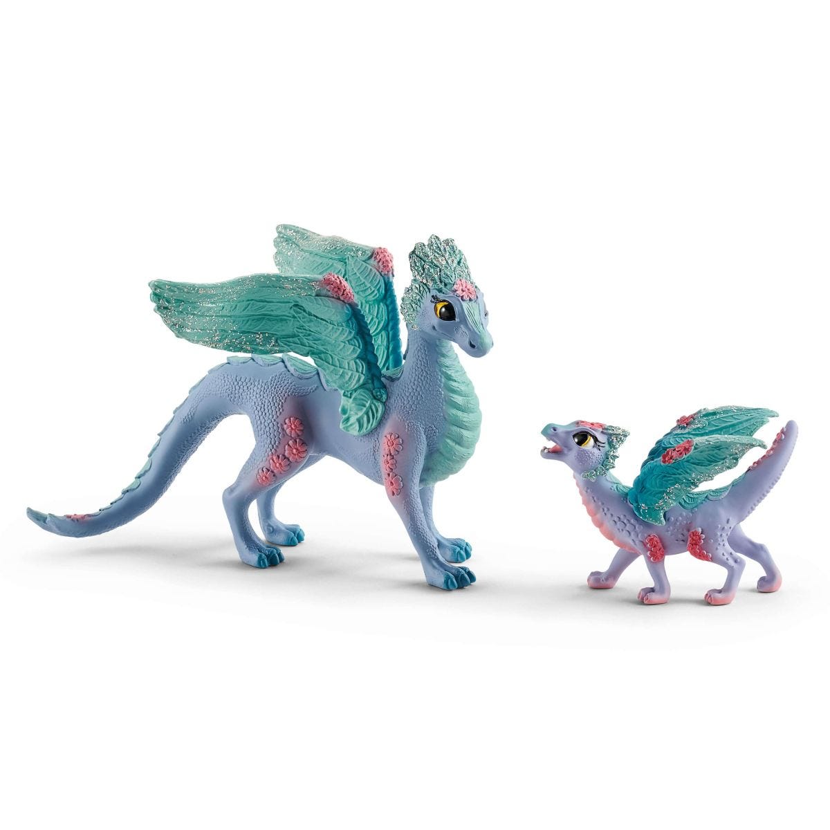 Schleich Bayala 70592 drago dei fiori figura con cucciolo