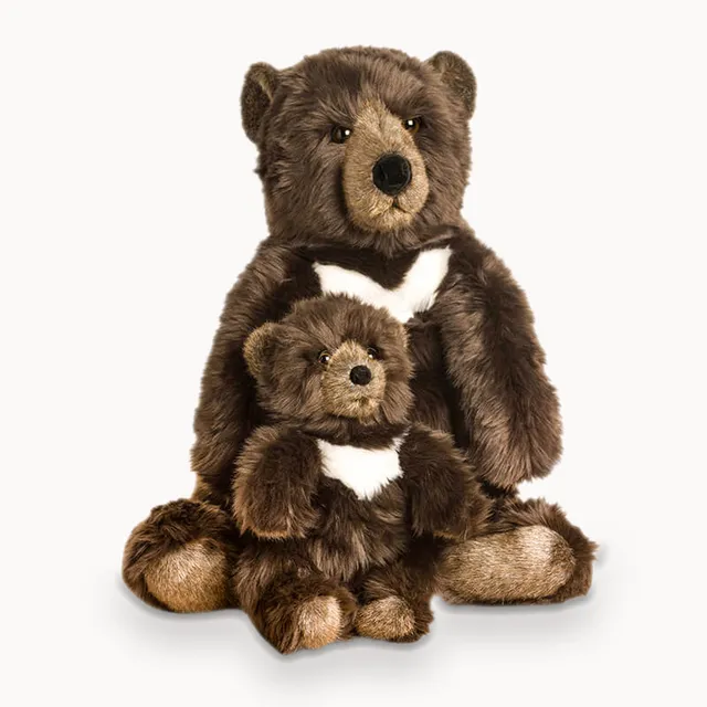 La Pelucherie Gabin peluche orso marrone 35cm morbido setoso