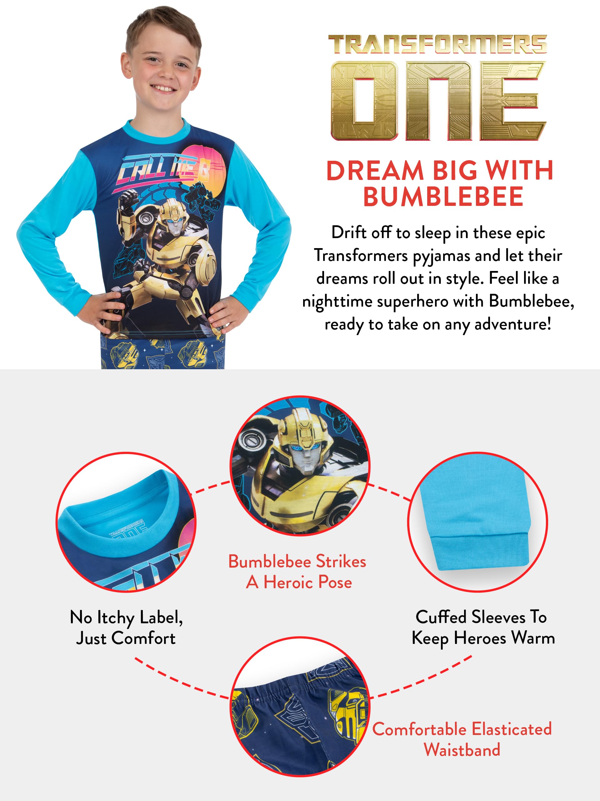 Transformers Bumblebee pigiama bambino invernale blu 2 pezzi