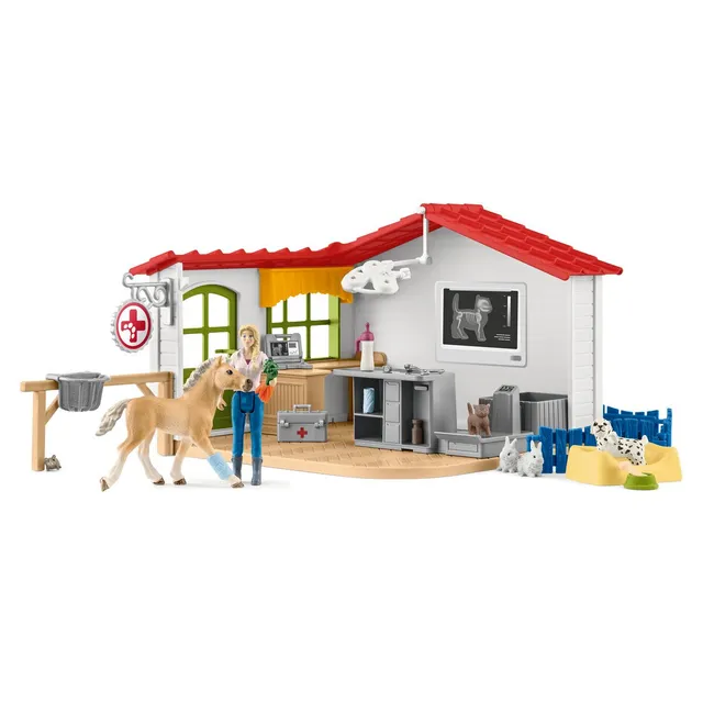 Schleich Farm World 42502 Studio Veterinario playset animali