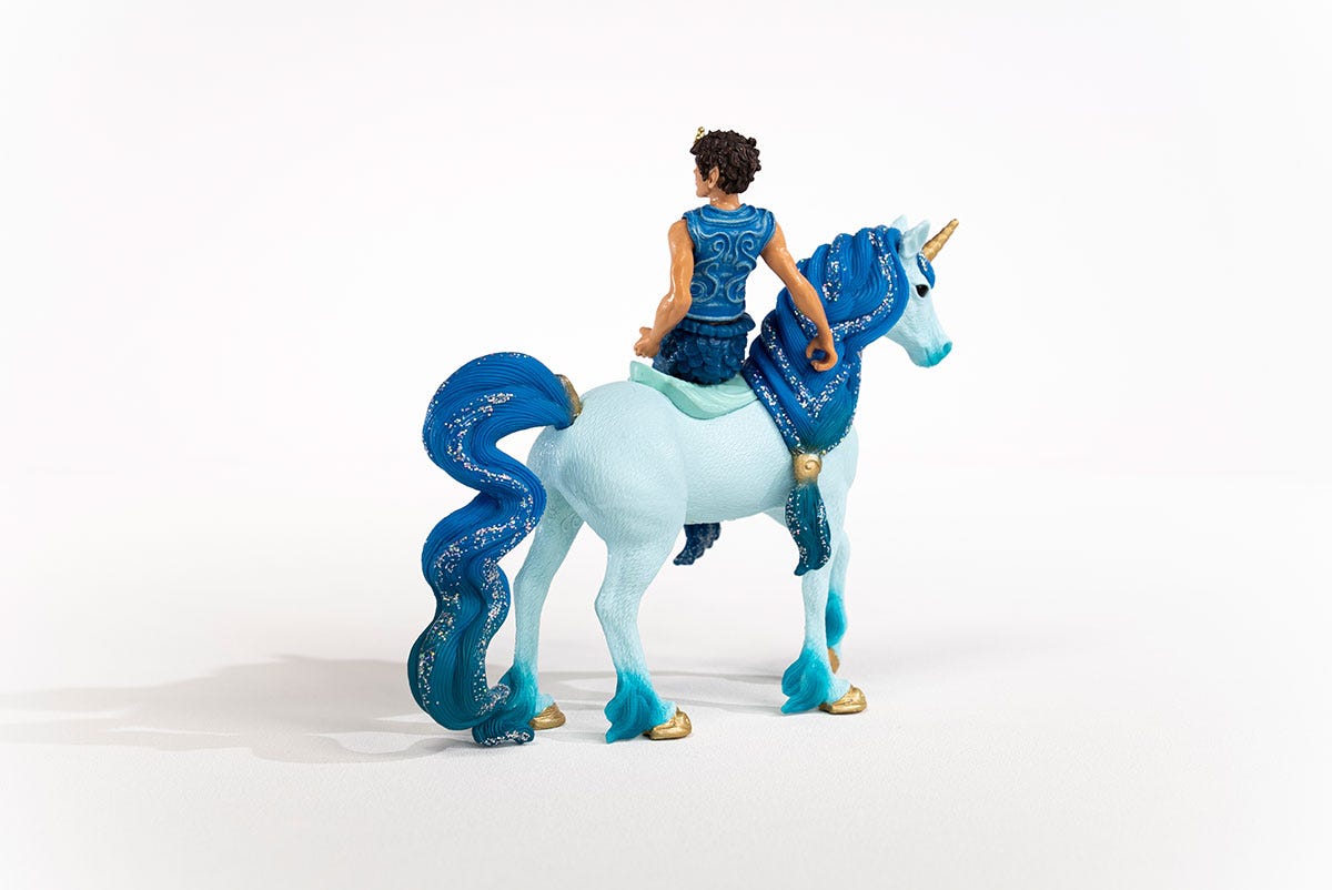Schleich Bayala Aryon su Unicorno 70718 Action Figure Blu