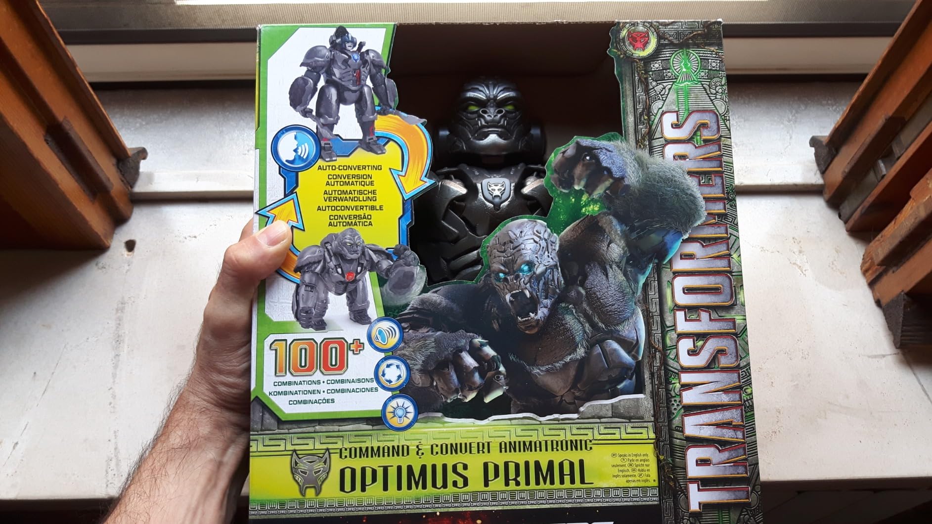 Transformers Rise of the Beasts Command Convert Optimus Primal elettronico 31,5 cm