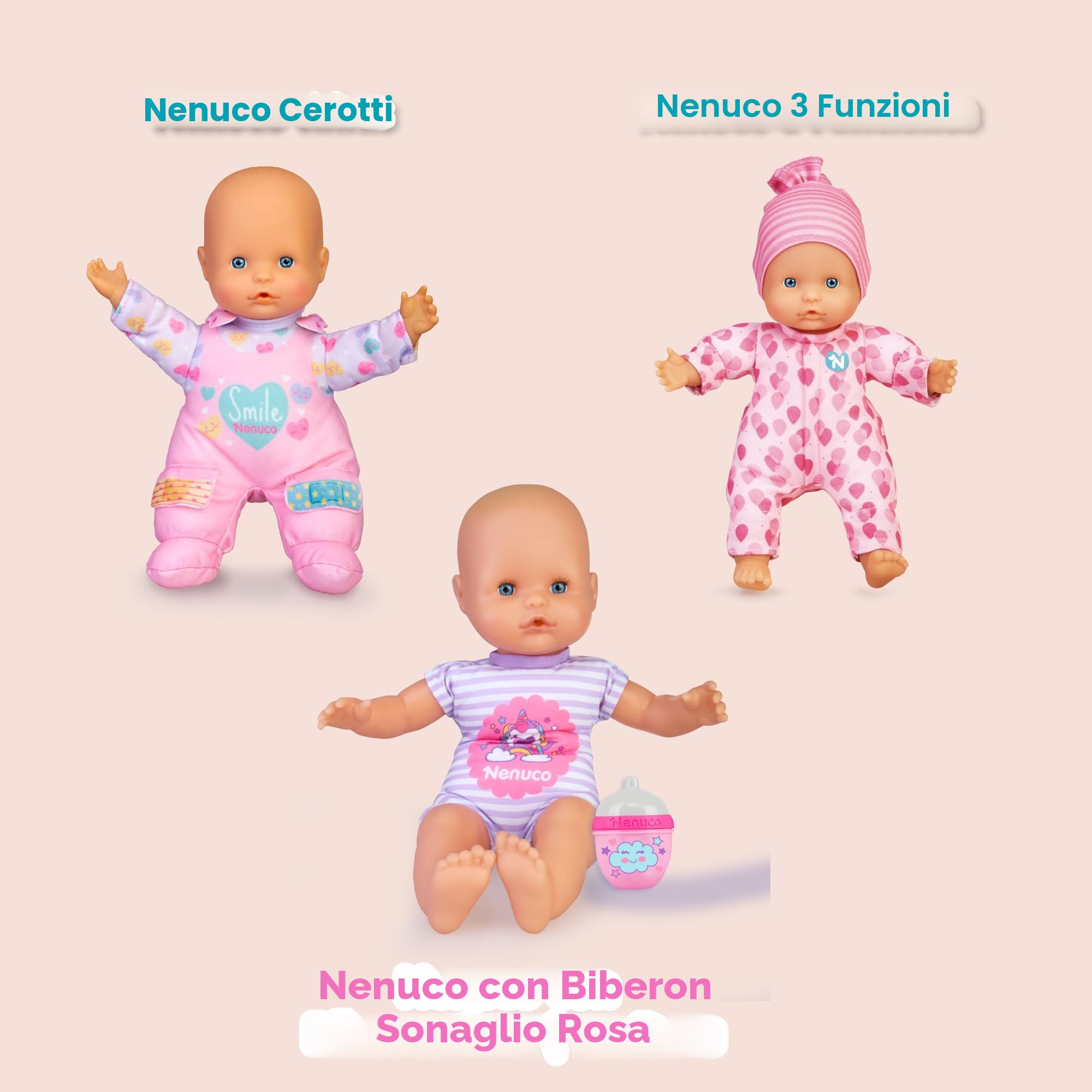 Nenuco Bambole NFNA9000 bambola morbida con suoni +10 mesi