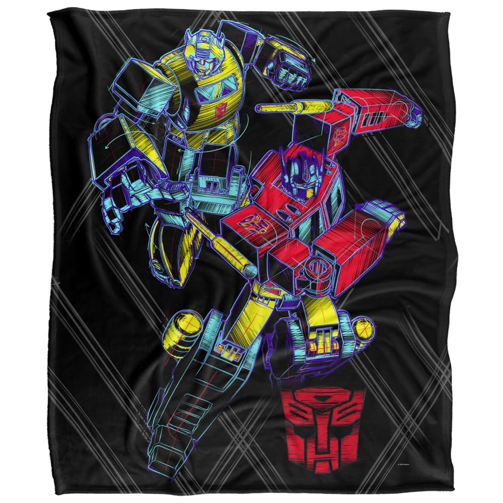 Transformers Sketchy Optimus e Bumblebee coperta pile 152x127 cm