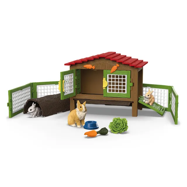 Schleich FARM WORLD Rabbit hutch set conigliera conigli