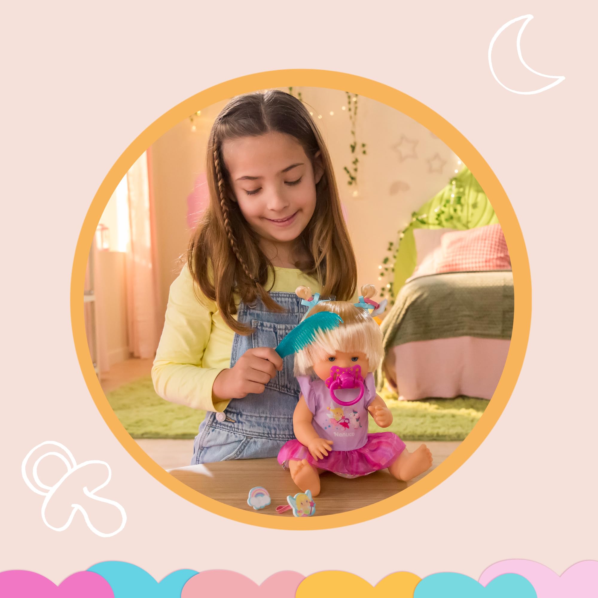 Nenuco Ciuccio Fatati bambola 35 cm bionda con accessori