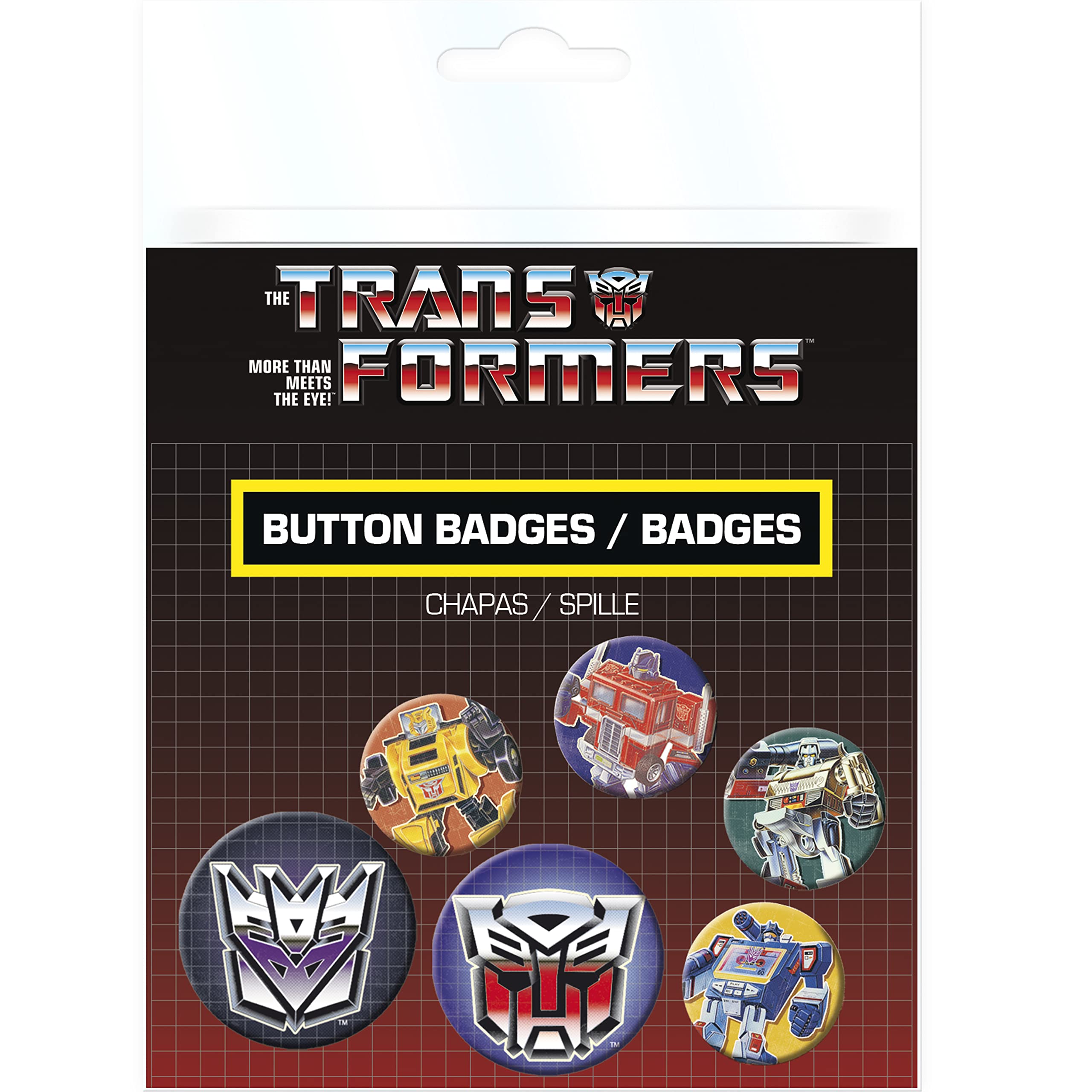 Transformers Prima Generazione pack badge spille metallo