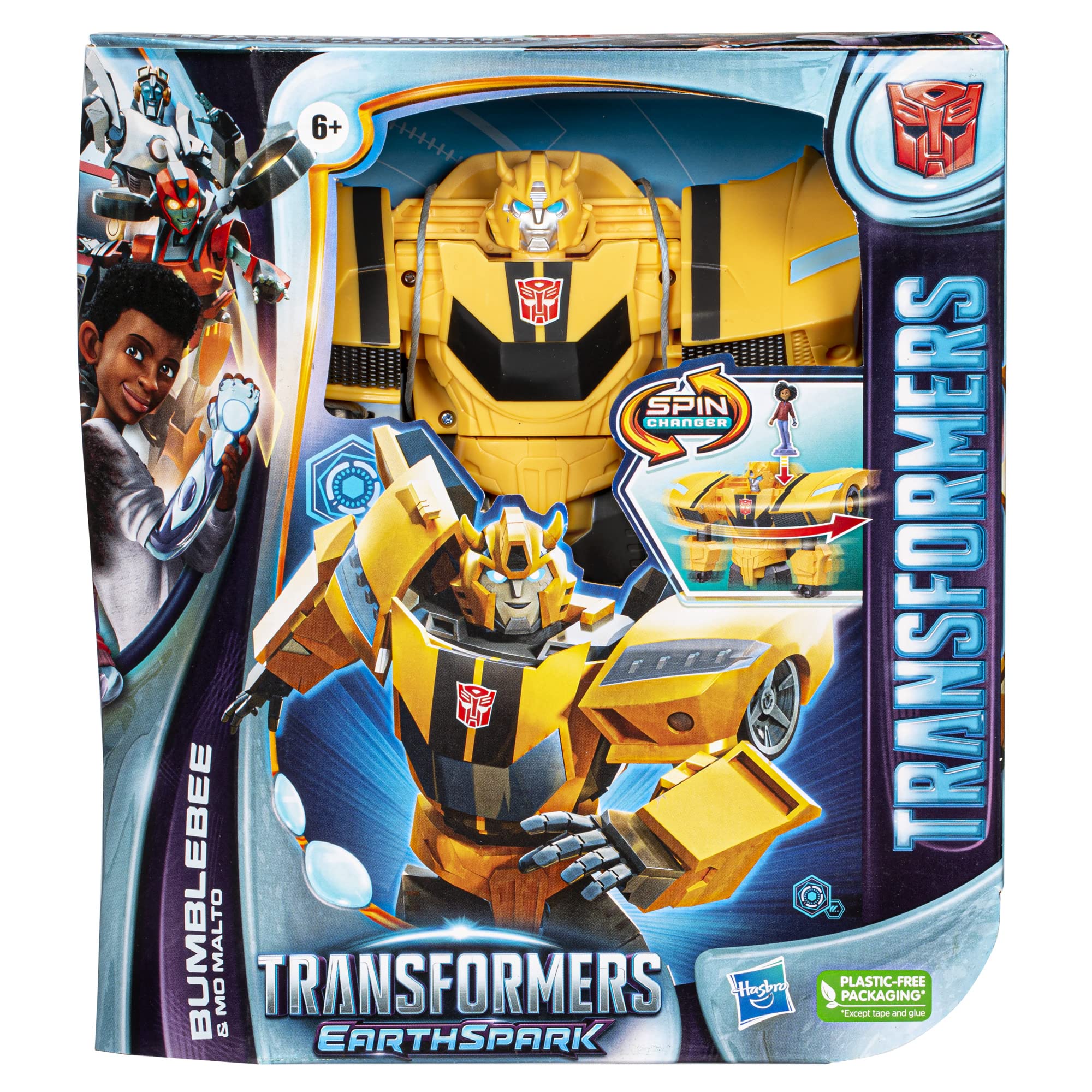 Transformers EarthSpark Bumblebee action figure auto 20 cm con Mo Malto