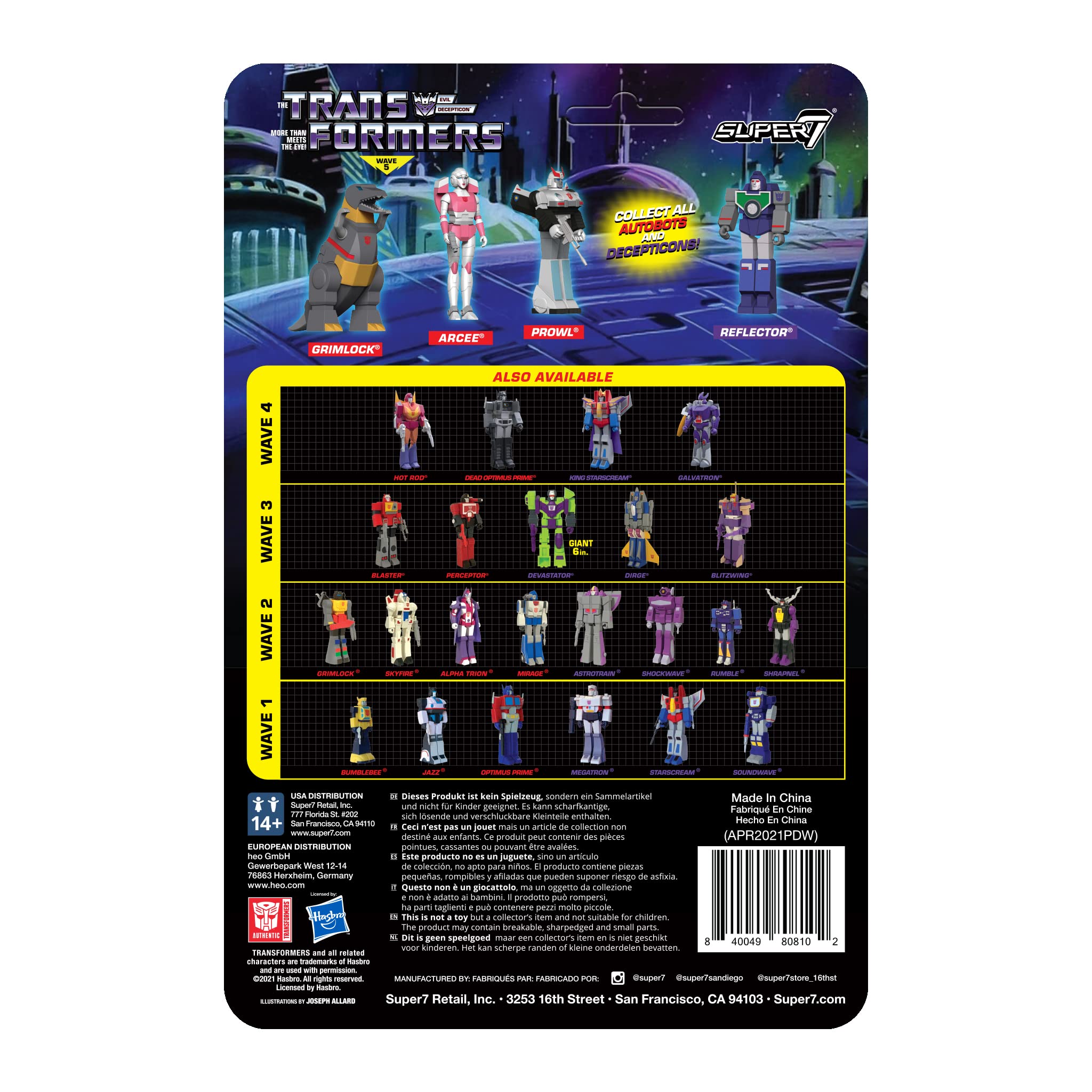 Transformers ReAction Reflector action figure 9,5 cm cartone