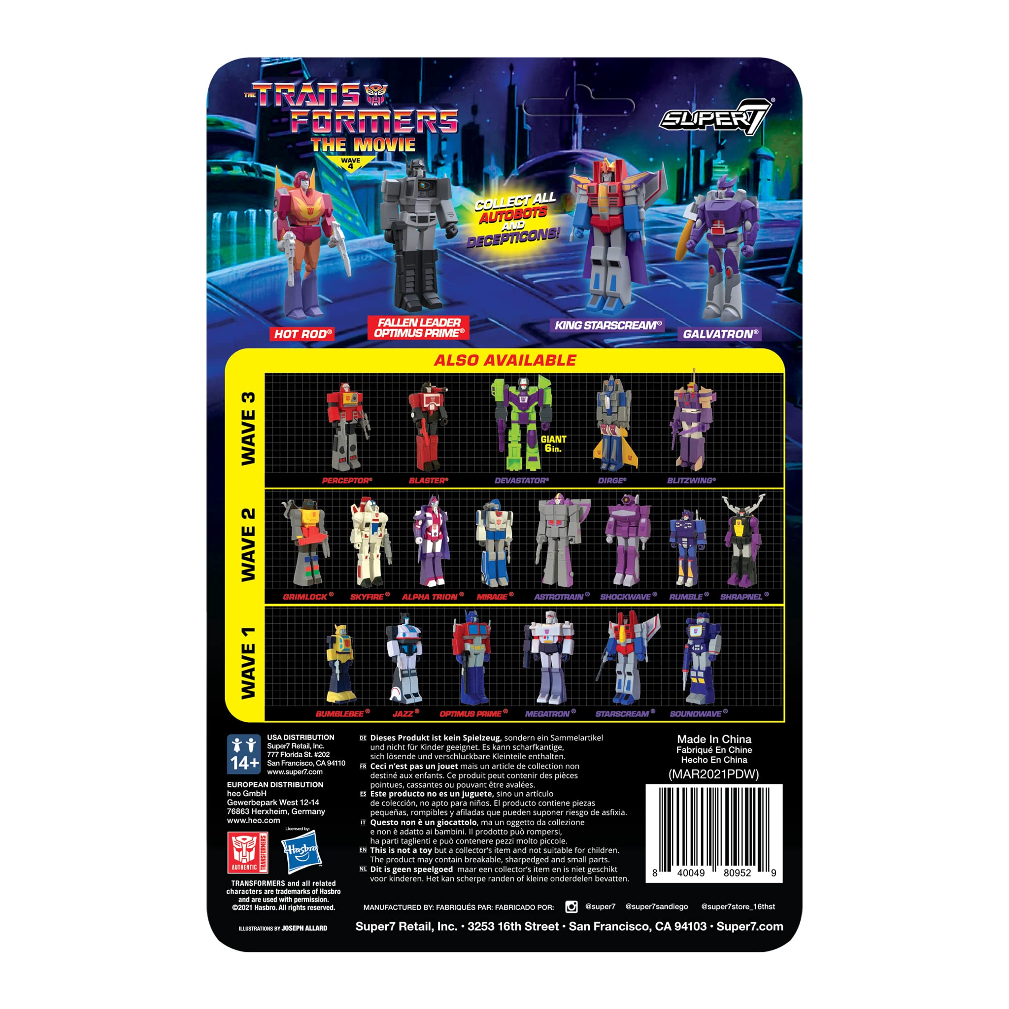 Transformers Vinyl Galvatron Super7 ReAction 9,5 cm Vintage