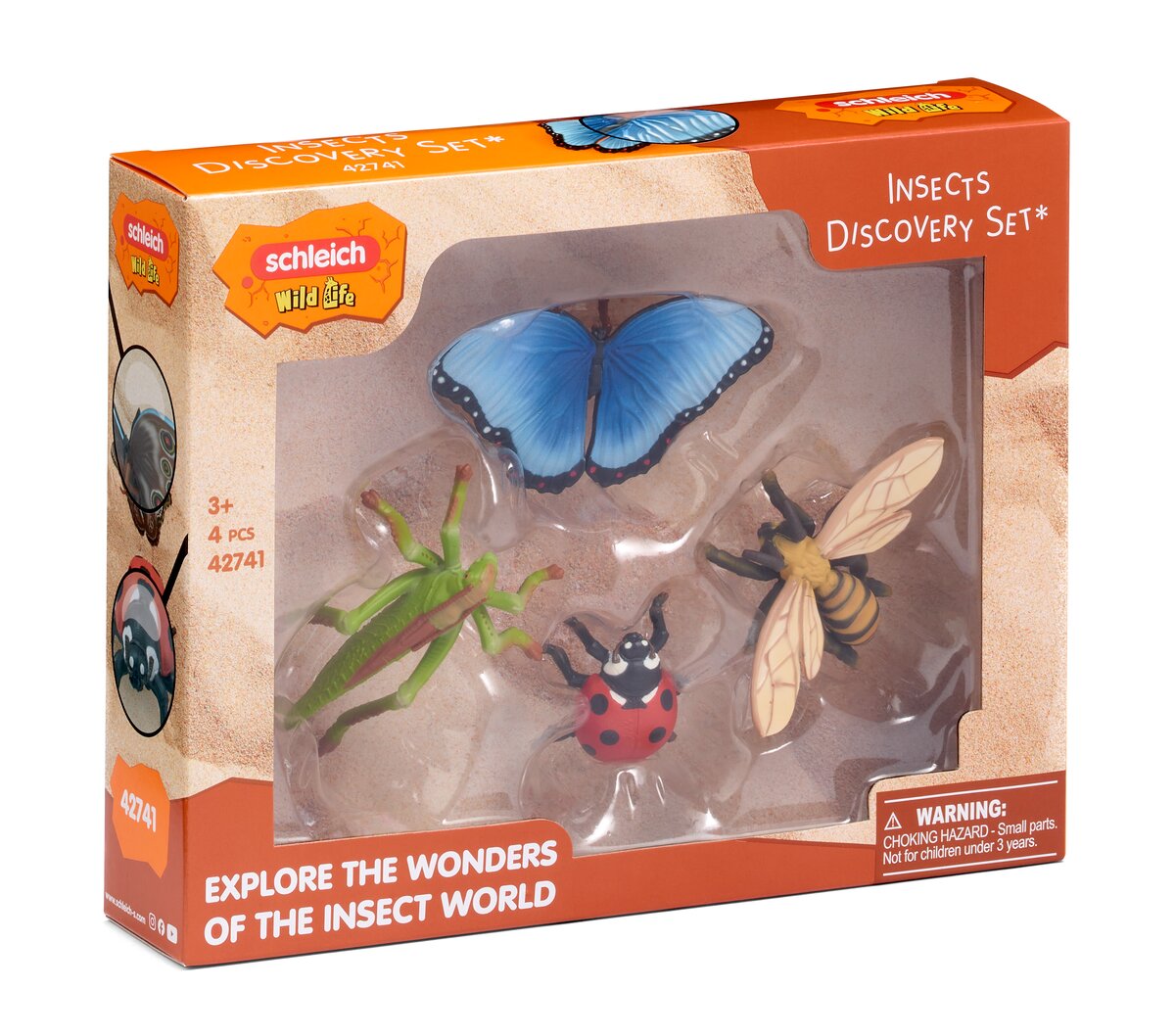 Schleich WILD LIFE Set Esploratore Insetti 4 figure