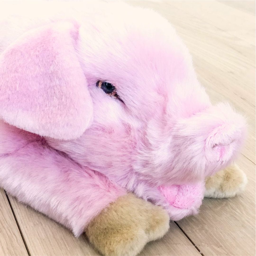 La Pelucherie Fattoria Maiale Georges peluche 40cm rosa