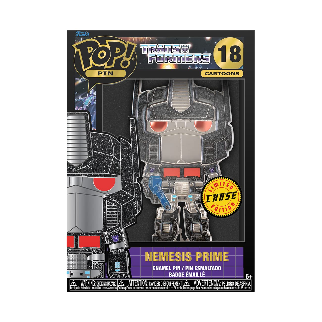 Funko Pop Pin Transformers Optimus Prime spilla smaltata Chase