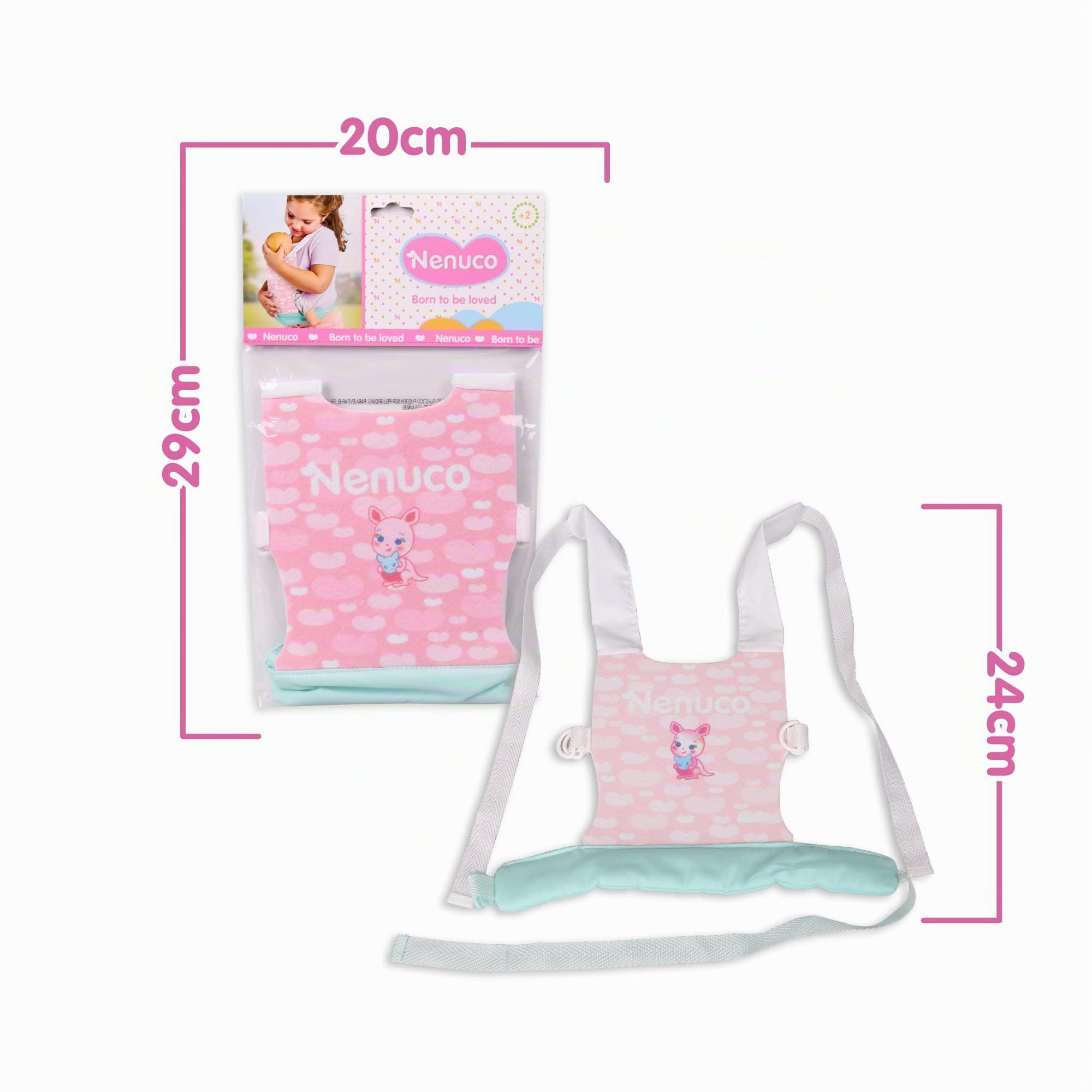 Nenuco Accessori marsupio bambola rosa verde 35-42 cm