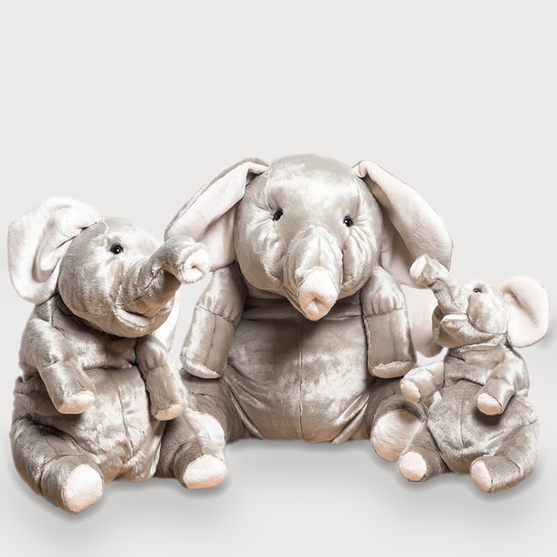 La Pelucherie Jungle Elefante Basile peluche 40 cm grigio