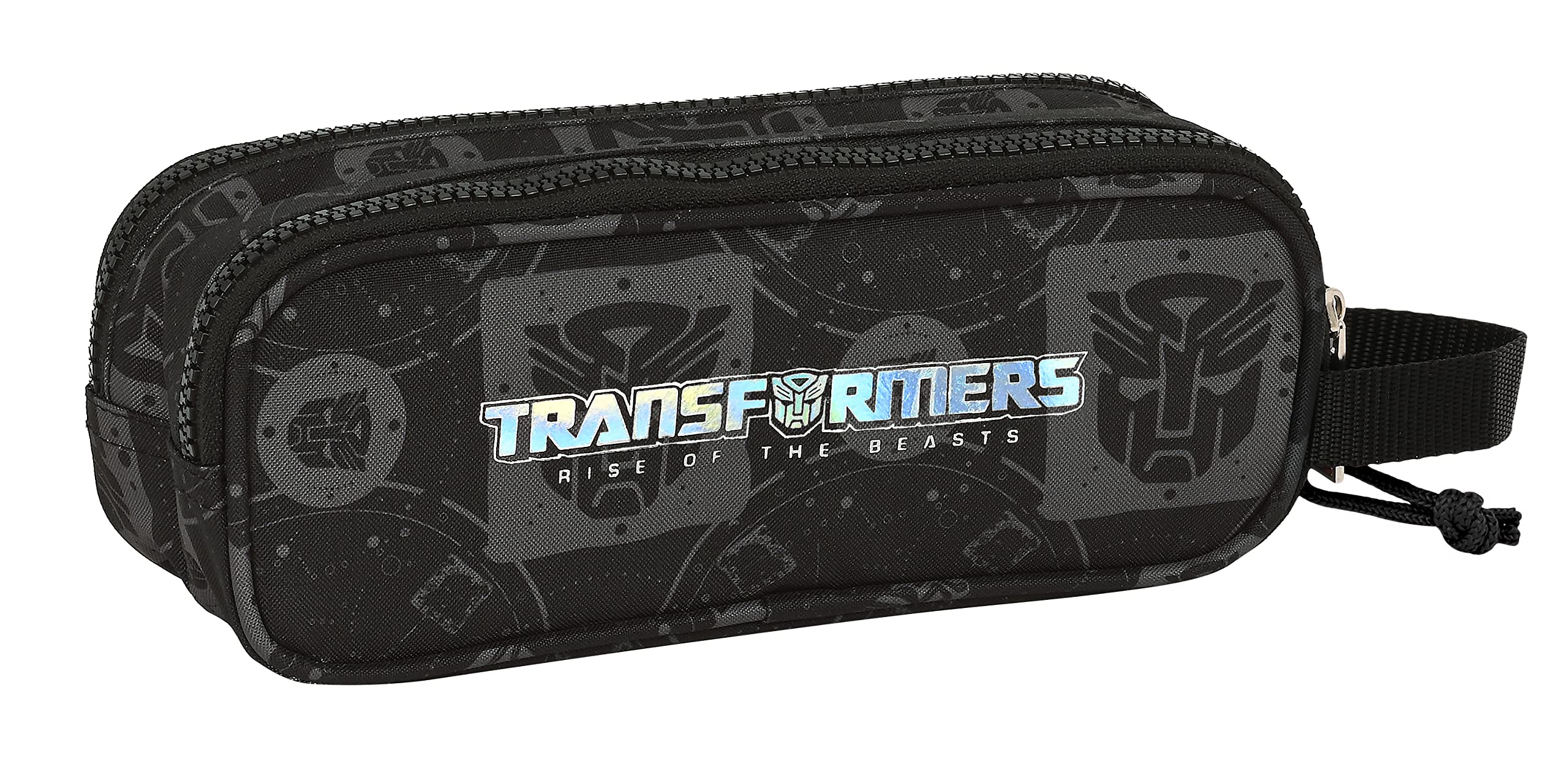 Transformers astuccio scuola doppio nero 21x6x8 cm