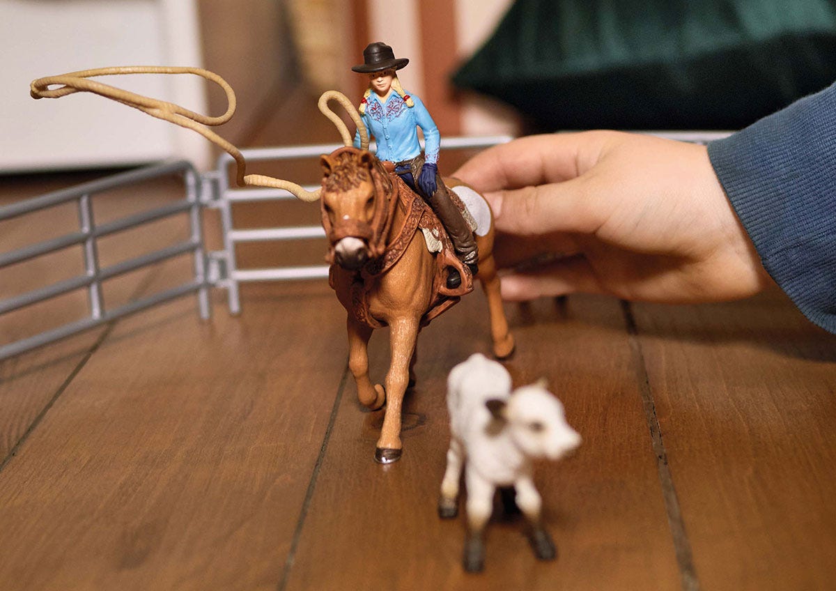 Schleich Horse Club Team Roping Cowgirl 42577 set cavallo