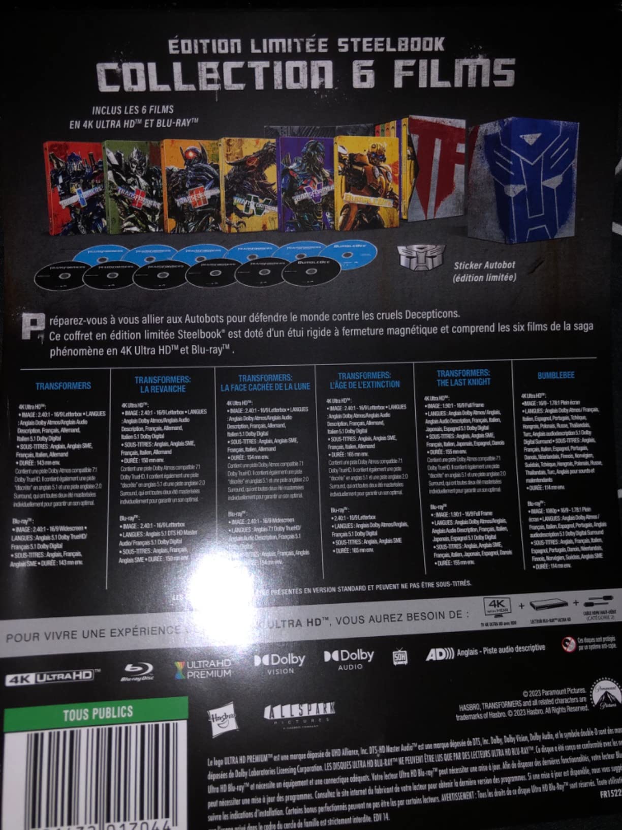 Transformers Integrale 5 Films Blu-Ray cofanetto 5 film