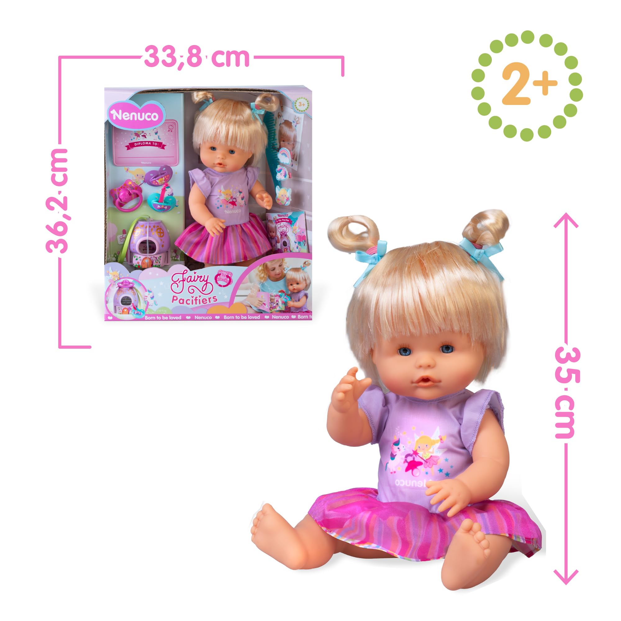 Nenuco Ciuccio Fatati bambola 35 cm bionda con accessori