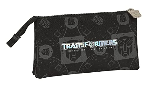 Transformers astuccio triplo nero 22 cm scuola